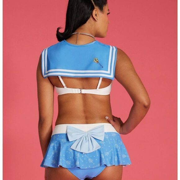Sailor Moon Sailor Mercury Cosplay Bikini Swim suit Set S, M - Picture 2 of 3